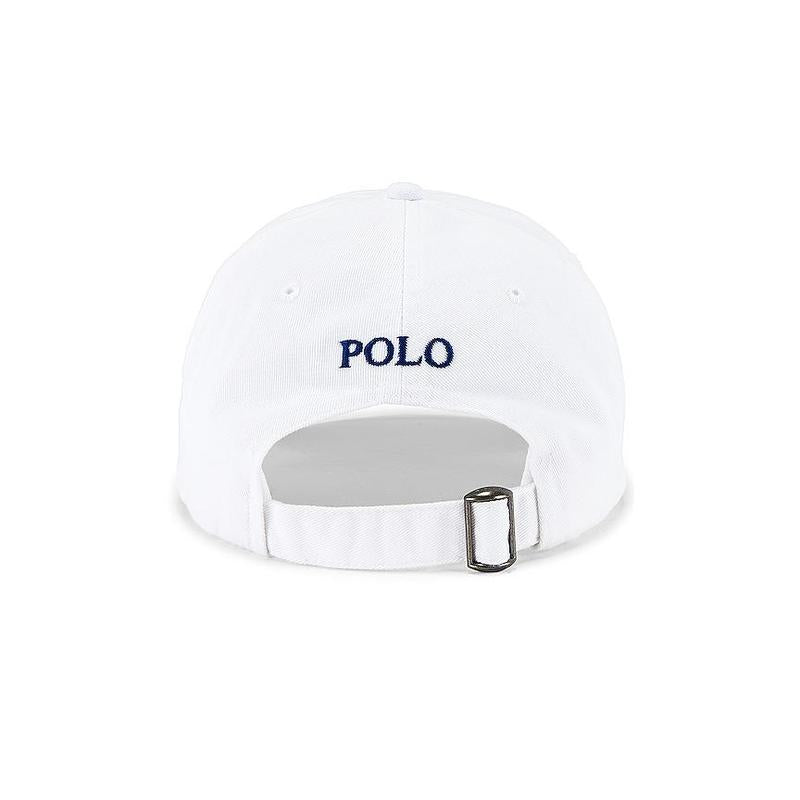 Polo Ralph Lauren Chino Cap in White & Marlin Blue Unisex