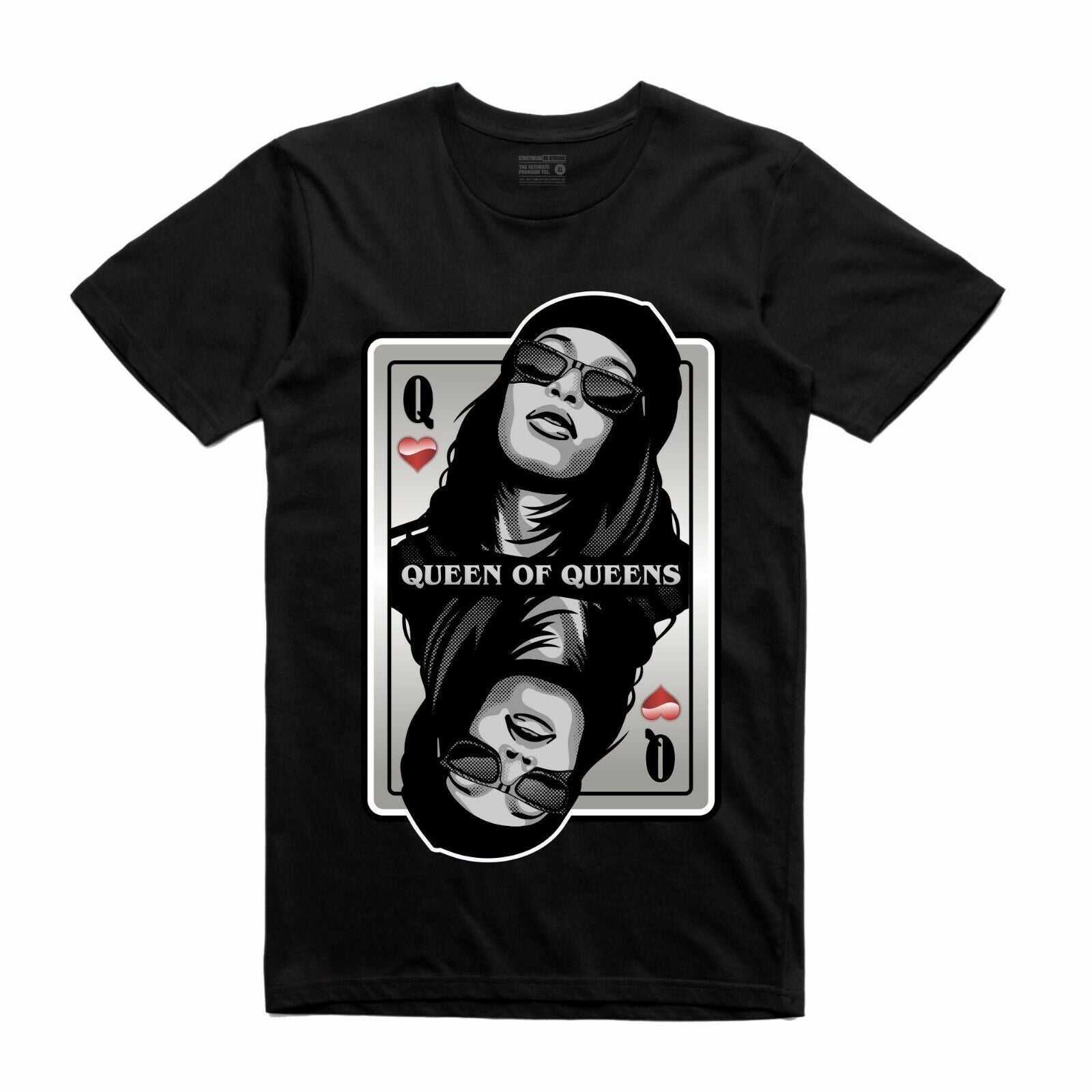 Aaliyah "Queen of Queens" Black Tee Shirt