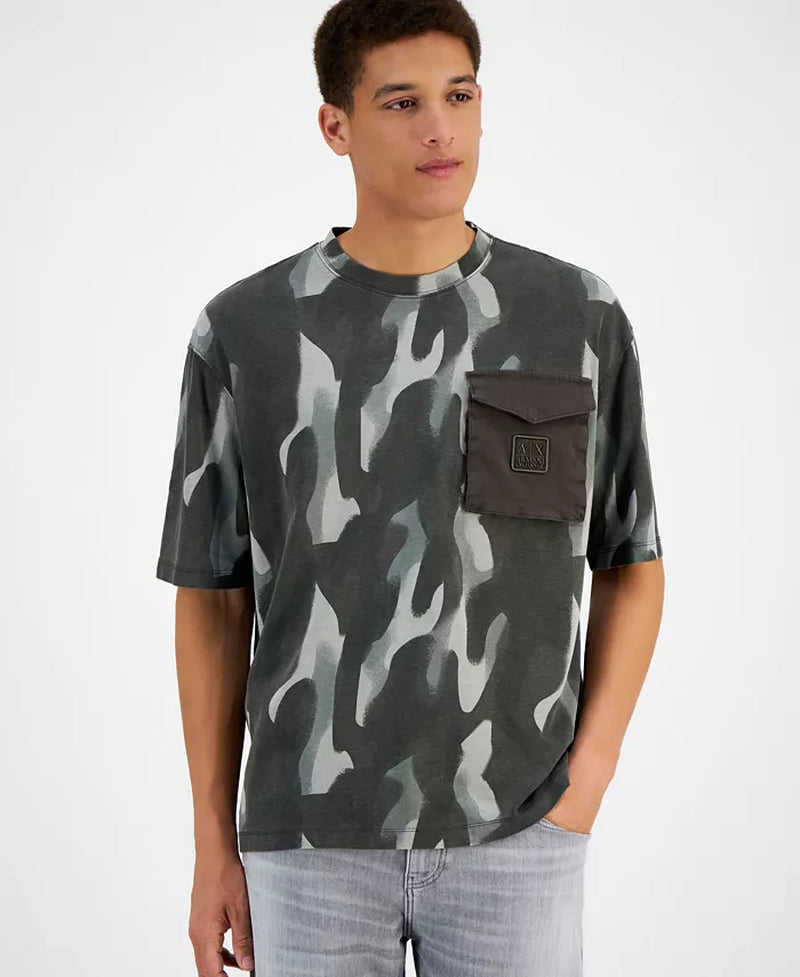 A|X Armani Exchange – Men’s Bold Camo Pocket T-Shirt