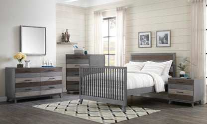 Cascade 4-In-1 Convertible Crib, Multi-Tone Gray, Greenguard Gold Certified