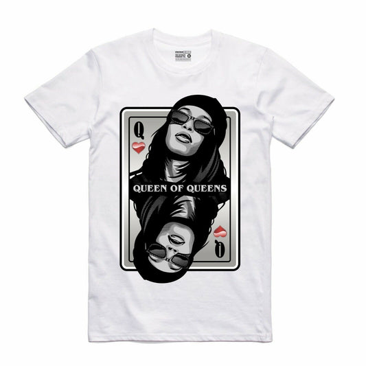 Aaliyah "Queen of Queens" White Tee Shirt