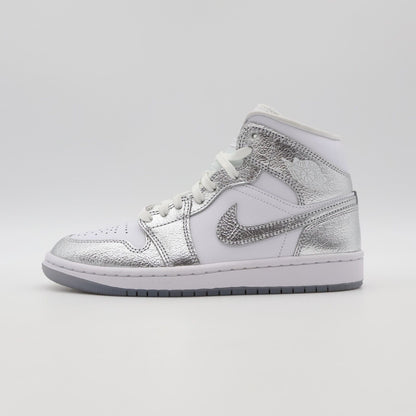 Nike Air Jordan 1 Mid SE Metallic Silver - Women's