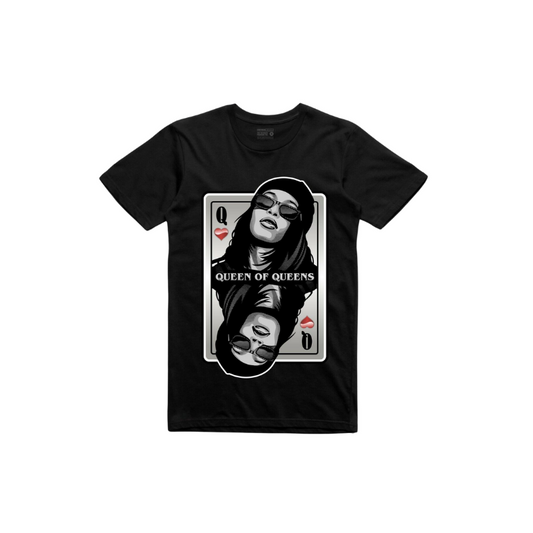 Aaliyah "Queen of Queens" Black Tee Shirt