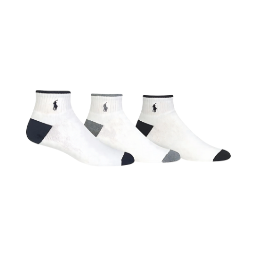 Polo Ralph Lauren Cushioned Cotton 1/4 Top Socks - 3 Pack (824004)