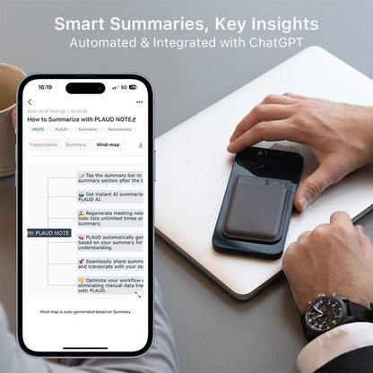 PLAUD NOTE AI Voice Recorder: One-Touch Recording, Accurate Transcriptions & Summaries, Ultra-Slim Design