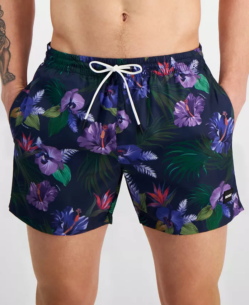 Men'S Piranha Graphic 5.3" Swim Trunks, Created for Macy'S