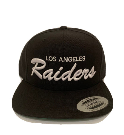 Los Angeles Raiders Classic Script Snapback – Adjustable Black Cap