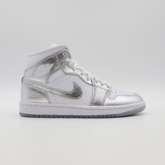 Nike Air Jordan 1 Mid SE Metallic Silver - Women's