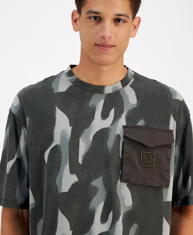 A|X Armani Exchange – Men’s Bold Camo Pocket T-Shirt